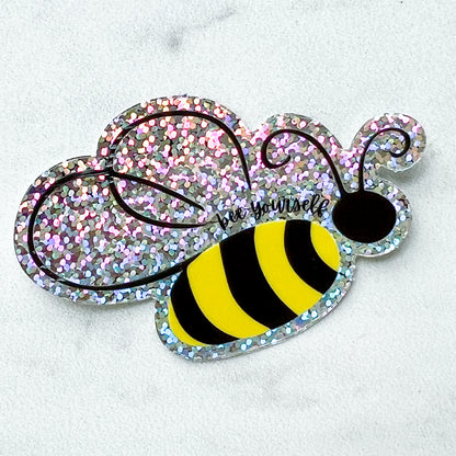 Sticker: Bee Yourself, glitter