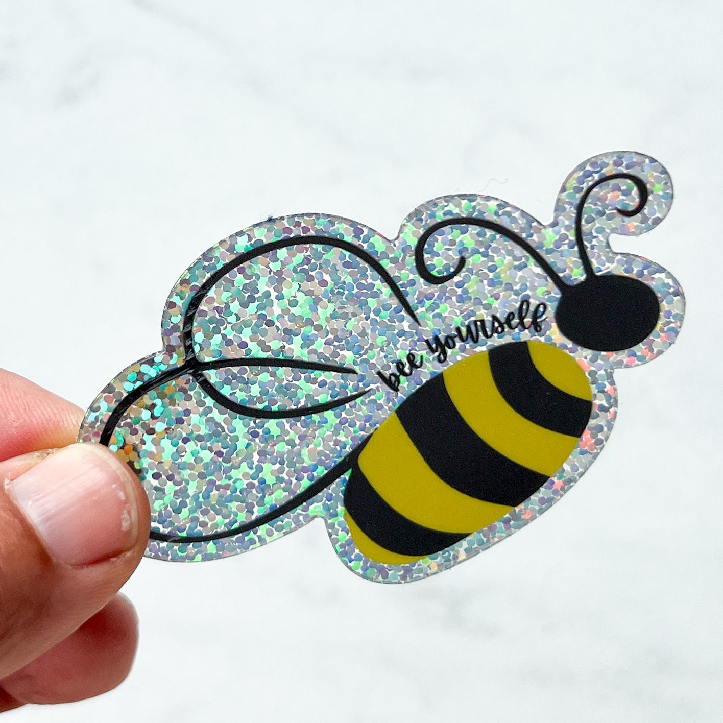 Sticker: Bee Yourself, glitter