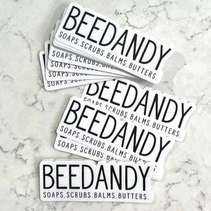 Sticker: BEEDANDY soaps.scrubs.balms.butters.