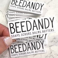 Sticker: BEEDANDY soaps.scrubs.balms.butters.